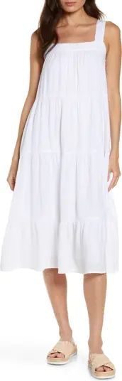 Amaya Sleeveless Tiered Linen Blend Dress | Nordstrom