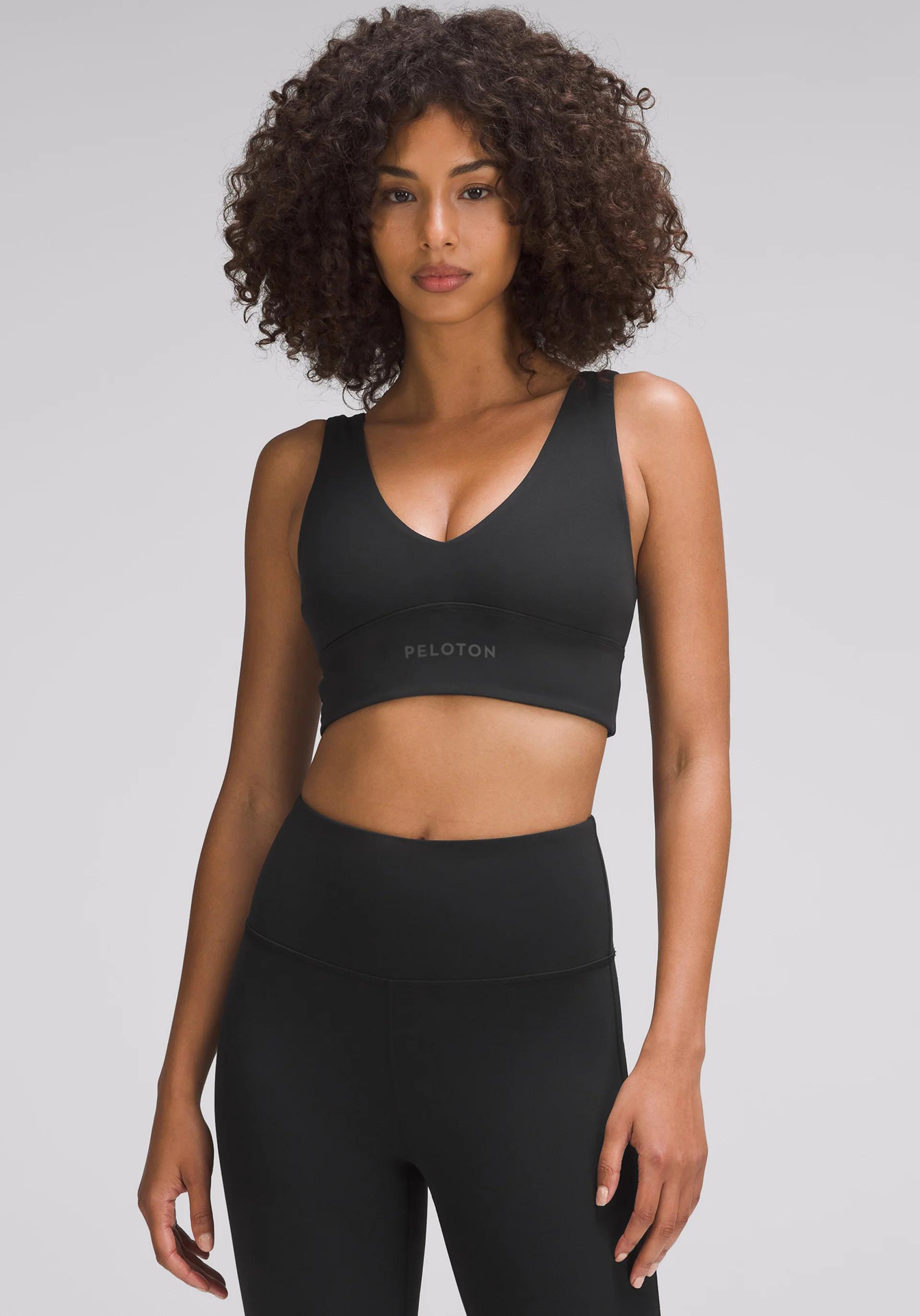 Peloton X Lululemon Women's Lululemon Align V-Neck Bra| Light Support, C/d Cup in Black - Cycling Performance Apparel | Peloton Apparel