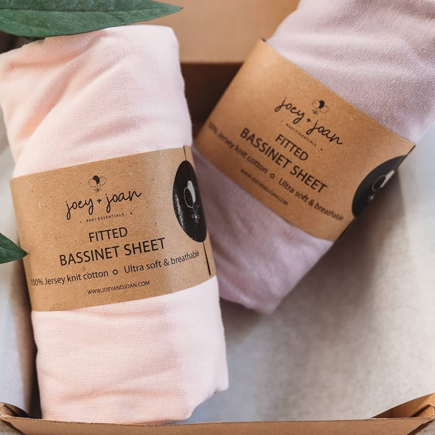 Joey + Joan Bassinet Fitted Sheets 19" x 32" for Cowiewie Bedside Sleeper Bassinet Mattress Pad ... | Amazon (US)