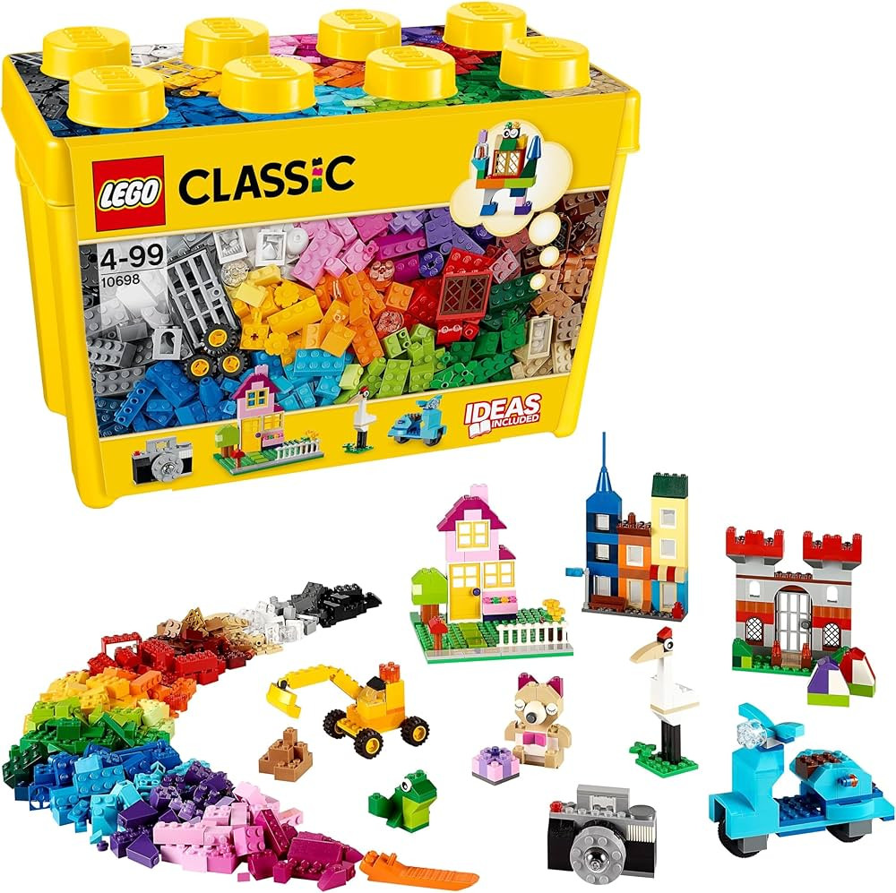 LEGO Classic Large Creative Brick Storage Box - Educational Building Toys w/Windows, Doors, Wheel... | Amazon (UK)
