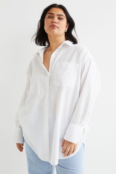 H&M+ Linen-blend shirt | H&M (UK, MY, IN, SG, PH, TW, HK)