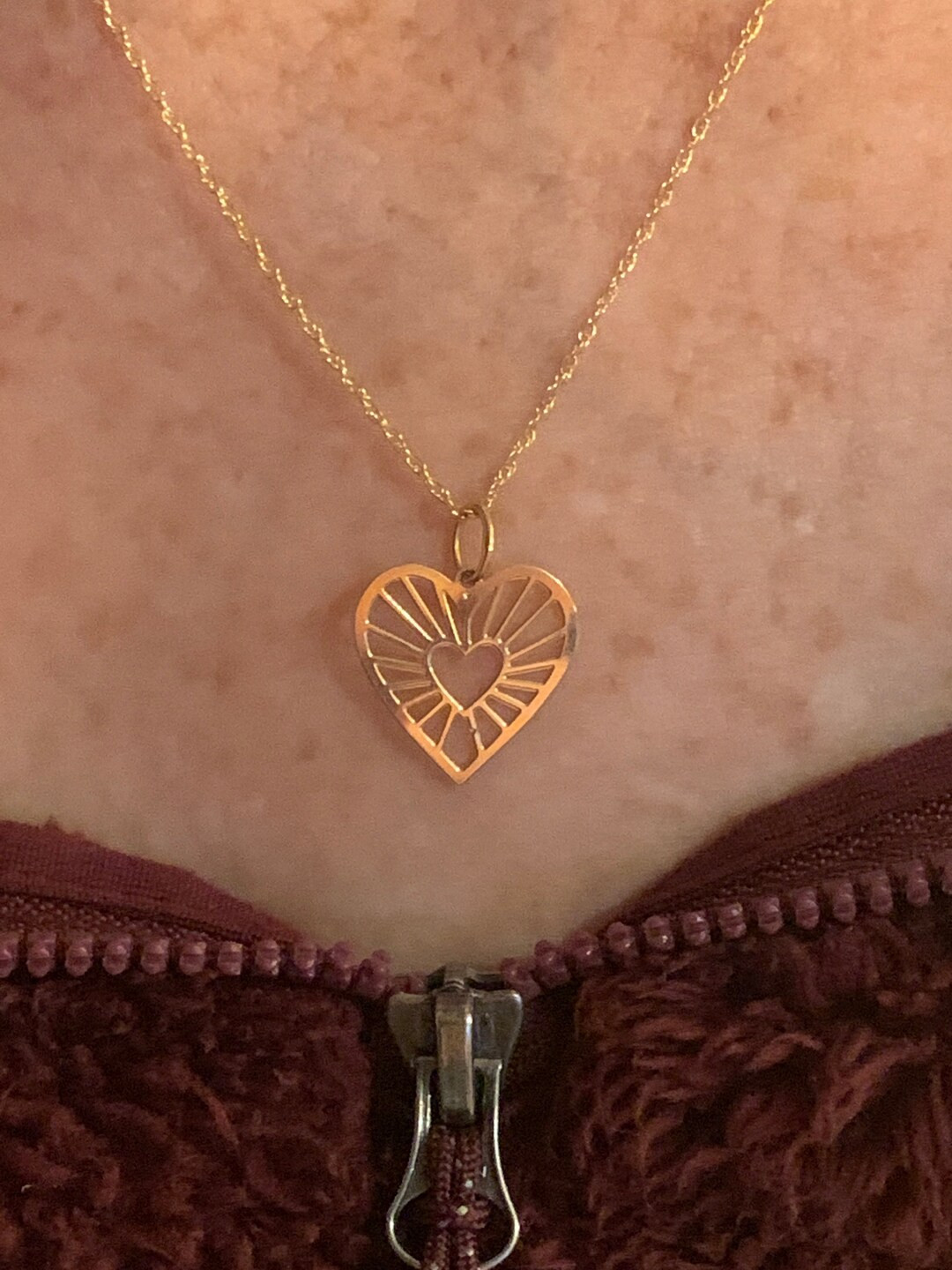 Heart  Pendant Necklace Open Work 14kt Yellow Gold - Etsy | Etsy (US)