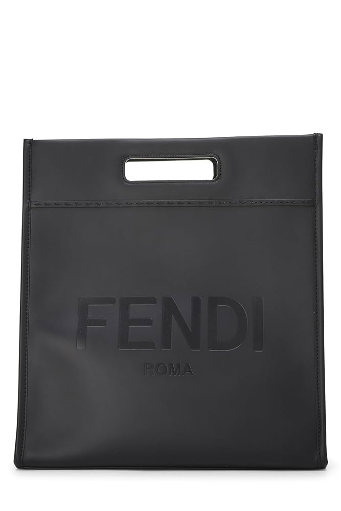 Amazon.com: Fendi, Pre-Loved Black Calfskin Logo Shopper Tote Medium, Black : Luxury Stores | Amazon (US)