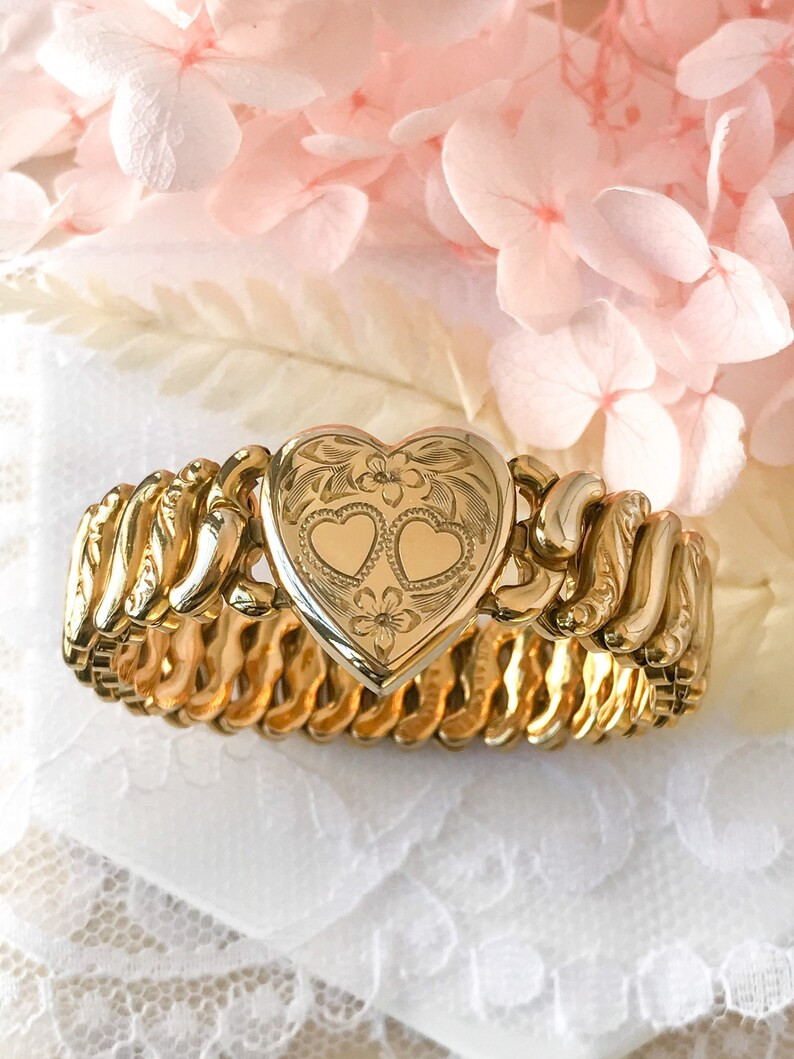 Sweetheart Bracelet | Vintage Stretch Bracelet | American Queen Expansion Bracelet | Sweetheart E... | Etsy (US)