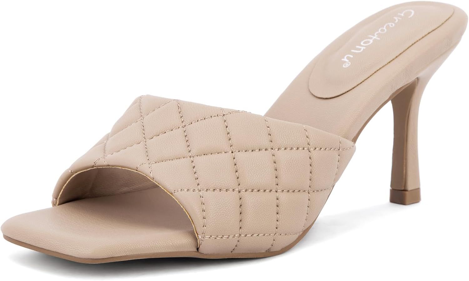 Greatonu Women's Square Toe heels Open Toe Slip-on Sandals Heeled Mules | Amazon (US)