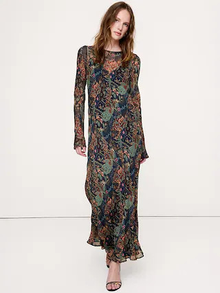 Bias-Cut Chiffon Maxi Dress | Banana Republic (US)