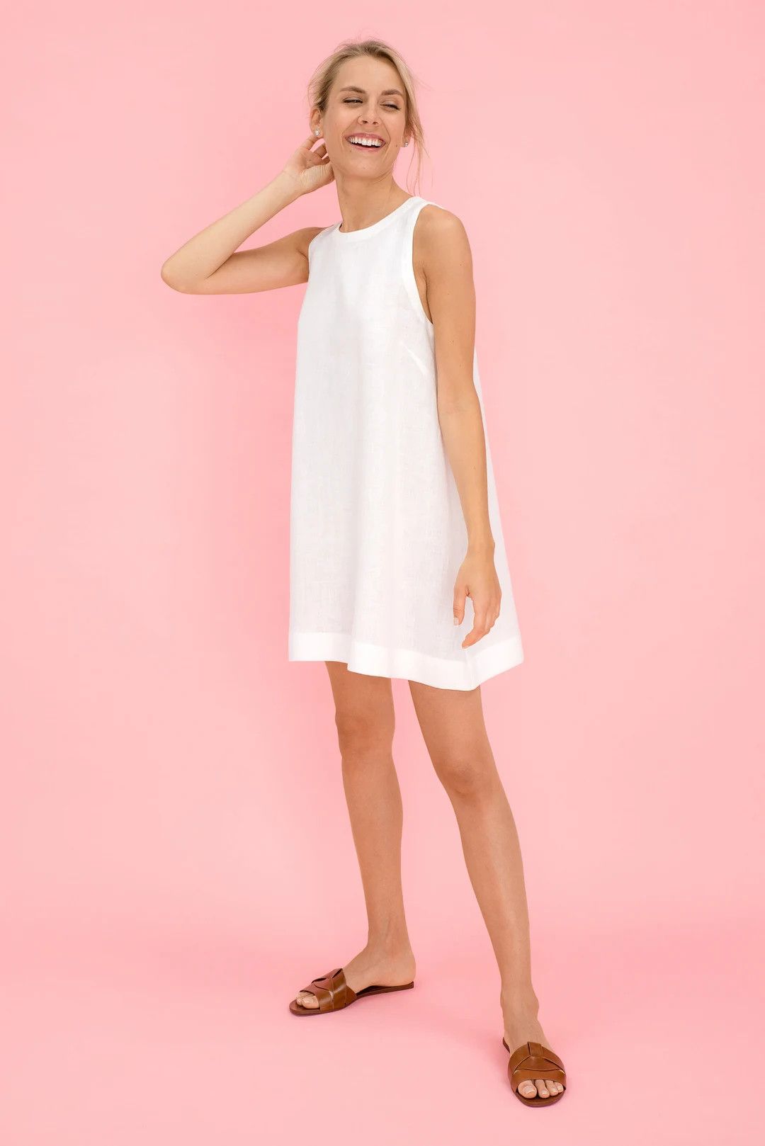 Short Linen Dress. Various colors. Sleeveless, Loose Summer Dress. Women's clothing. Washed Linen... | Etsy (DE)