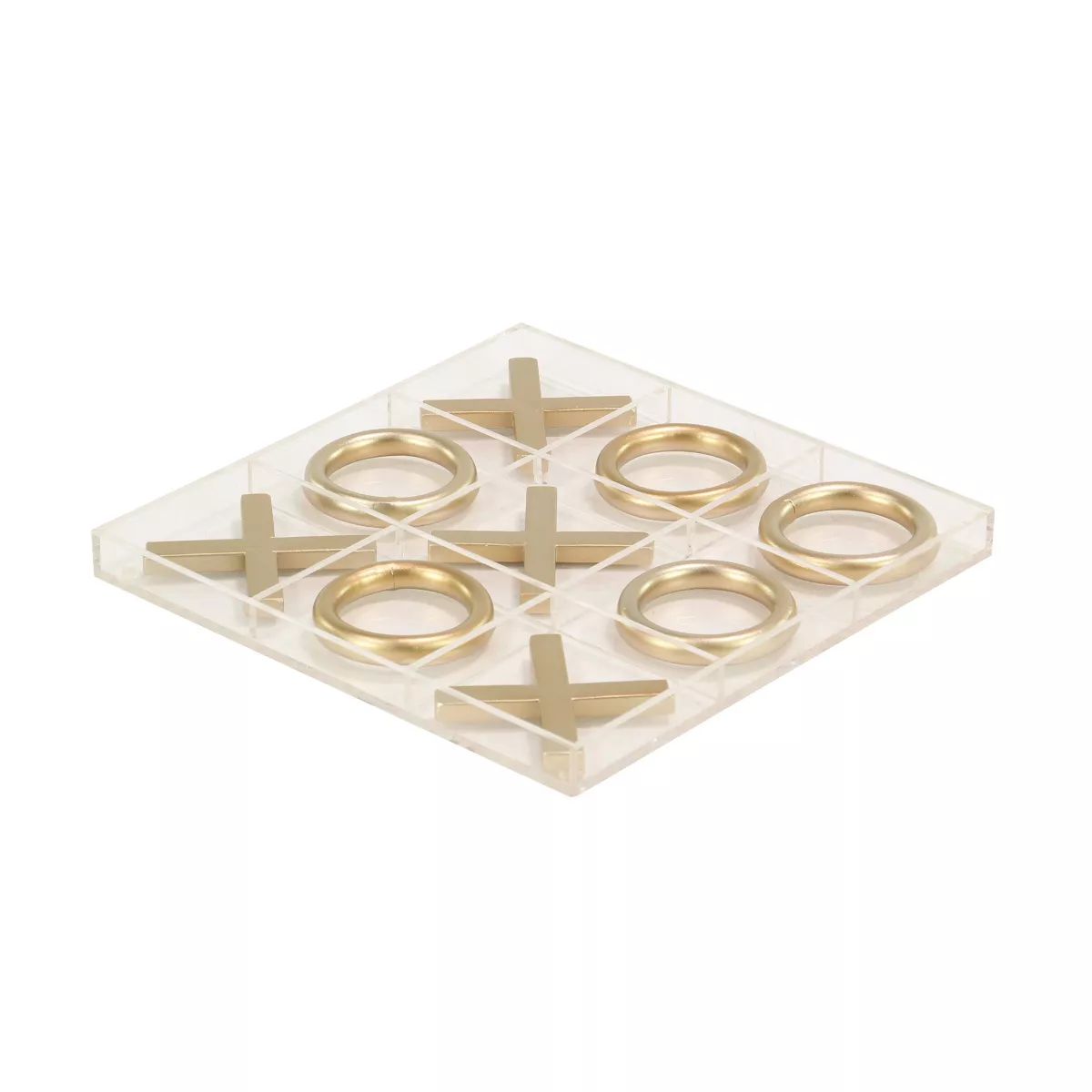 12" Modern Acrylic and Iron Tic Tac Toe Set - Olivia & May | Target