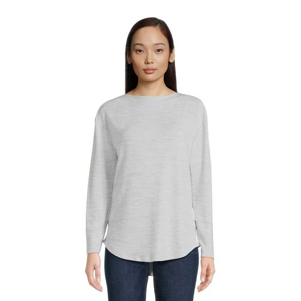 Time and Tru Women's Long Sleeve Boat Neck Top, Sizes XS-XXXL | Walmart (US)