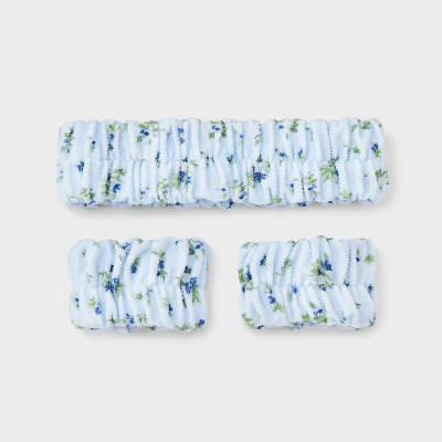 Hair Headwrap with Cuffs Set 3pc - Wild Fable™ Blue Floral | Target
