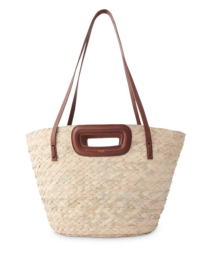 Ibiza Collection Leather Trim Raffia Basket Bag | Bloomingdale's (US)