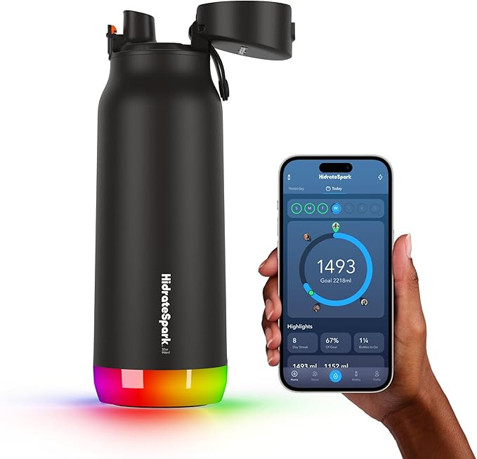 Hidrate Spark PRO Smart Water Bottle - Tracks Water Intake & Glows to Remind You to Stay Hydrated... | Amazon (US)