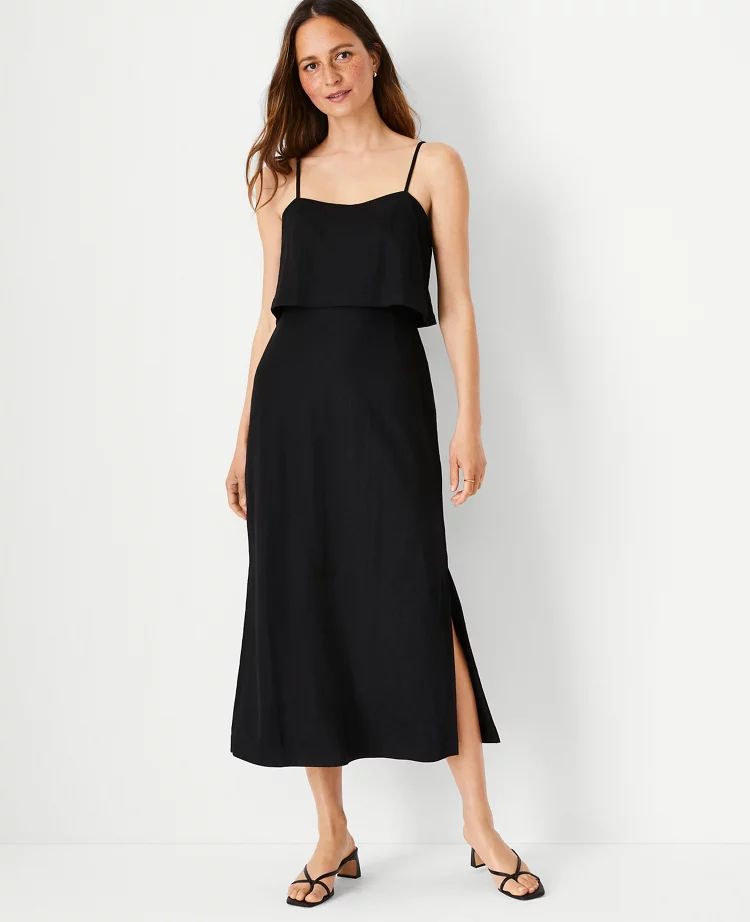 Strappy Overlay Midi Dress | Ann Taylor (US)