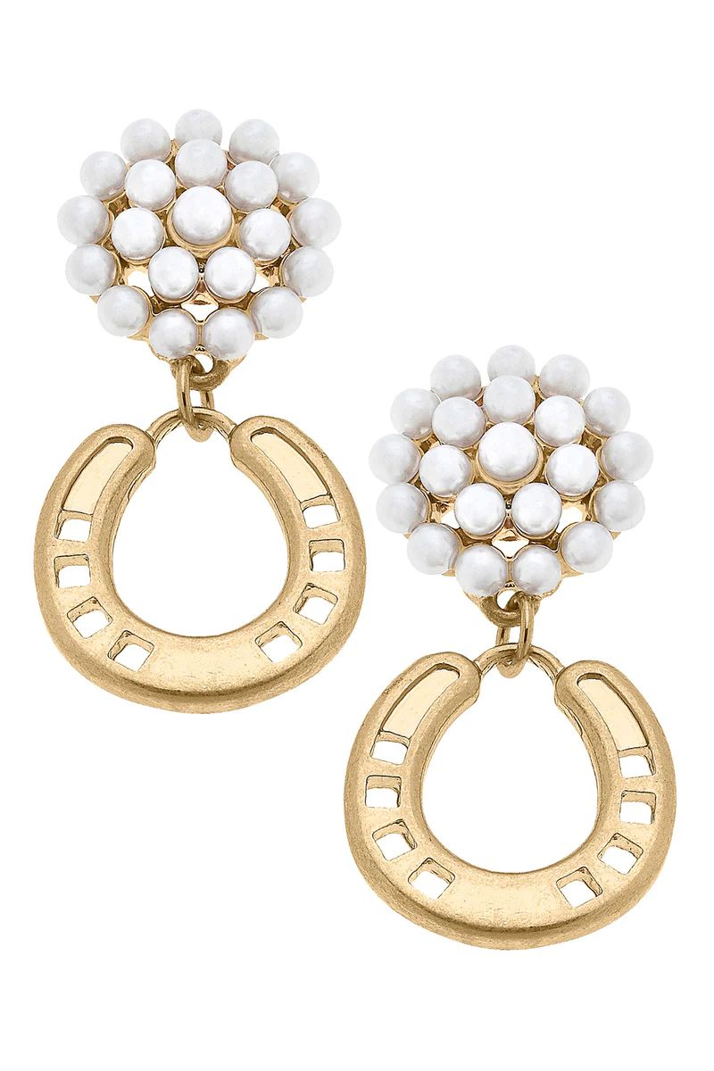 Clyde Pearl Cluster Horseshoe Earrings | CANVAS