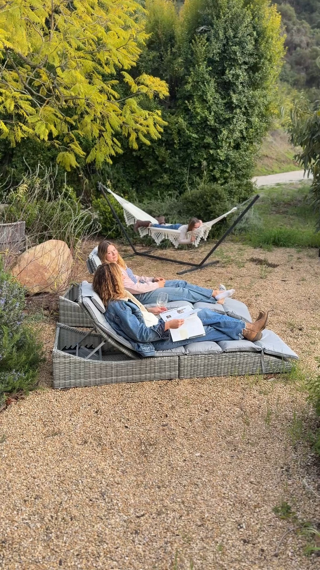 Enjoying some down time with my girlies at the ranch! I needed some new outdoor lounge chairs and I wanted something natural looking that would go with our yard but also had gray cushions for easy maintenance. I found these on Amazon and they are such a good deal! Got them both for just a little over $200! The hammock is so cute too and super well made. Its priced right around $20!
Such cute affordable outdoor furniture with a boho feel. Perfect for spring outdoor patio decor! 

#LTKHome #LTKWatchNow #LTKFindsUnder50
