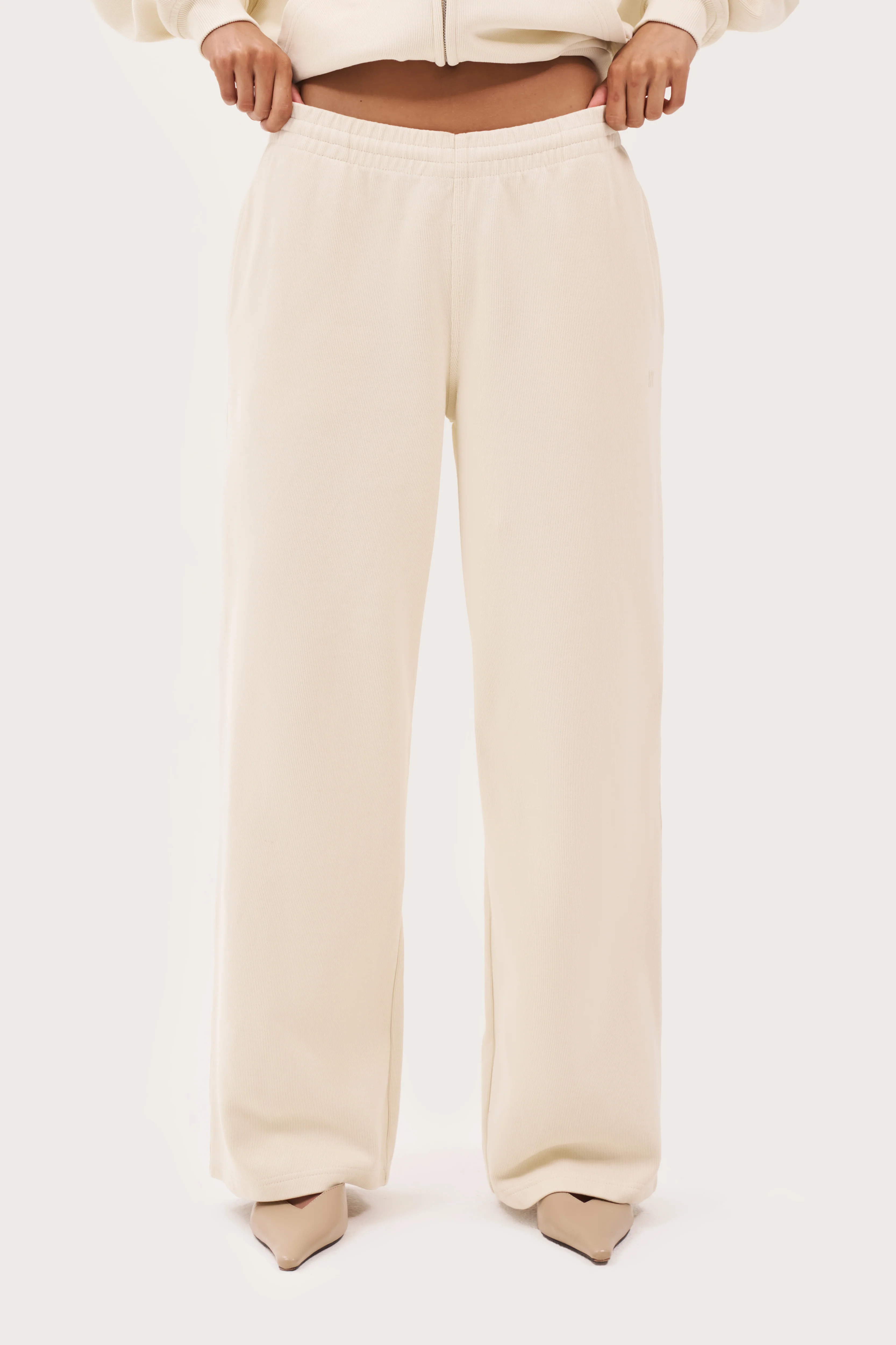 Daily Errands Wide Leg Joggers - Vintage White | Maebe