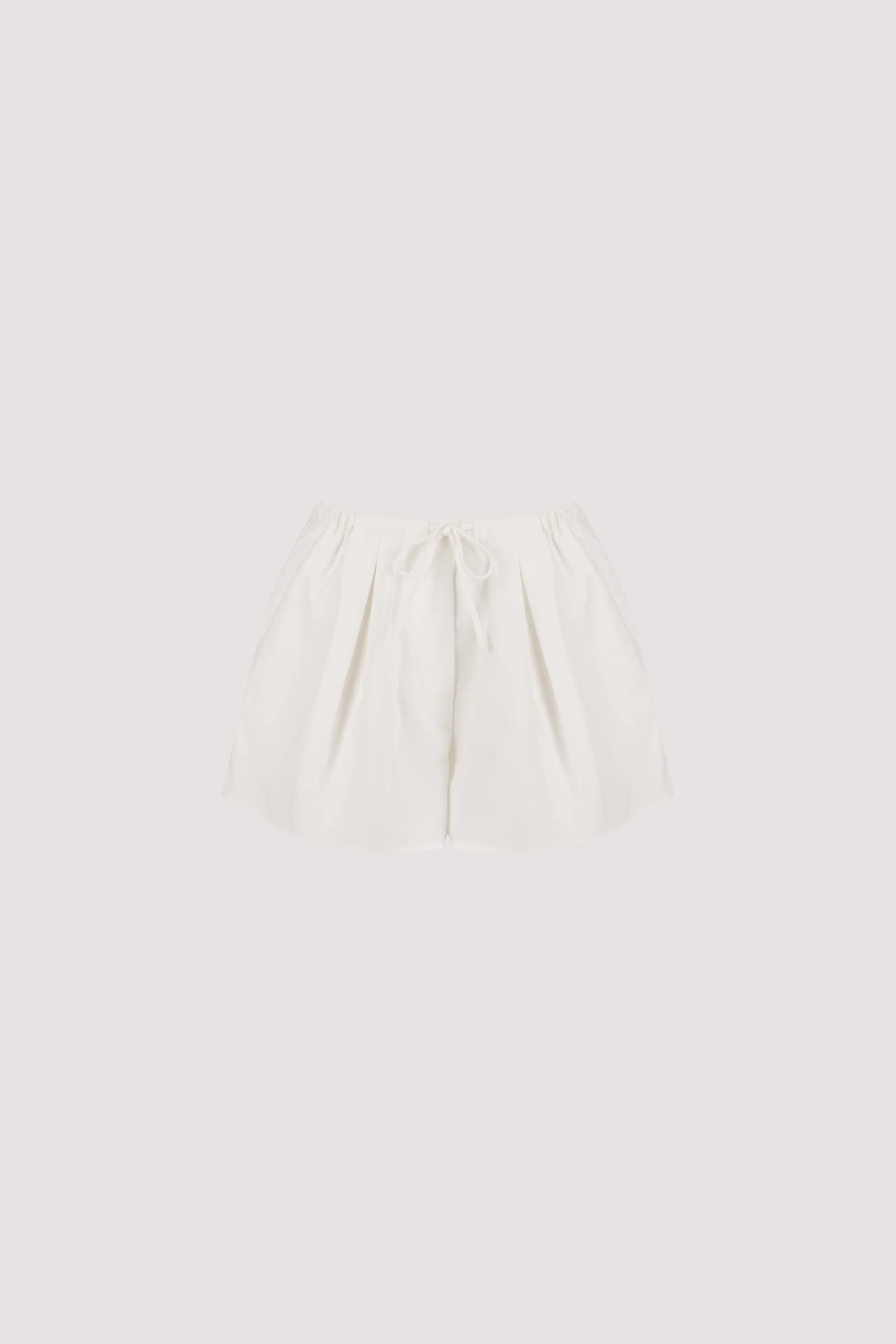 RHEA WHITE COTTON DRAWSTRING SHORT | DISSH
