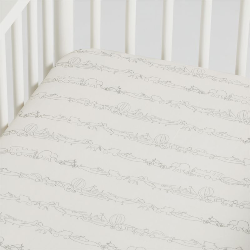 Let's Go Organic Baby Crib Fitted Sheet by Leanne Ford | Crate & Kids | Crate & Barrel