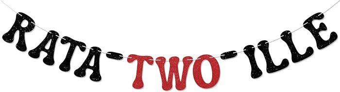 Rata-two-ille Banner - Cheers to 2 Years, Mouse Happy 2nd Birthday Decor, Ratatouille Kids 2nd Bi... | Amazon (US)