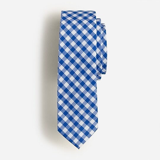 Boys' tie in baltic blue gingham | J. Crew US