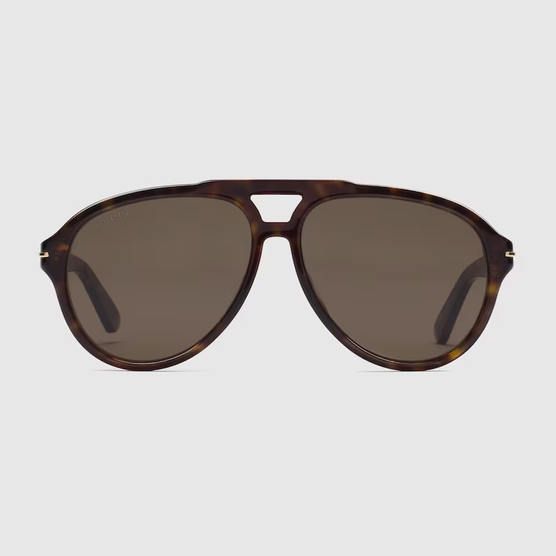 GUCCI Aviator Frame Sunglasses, Brown | Gucci (US)