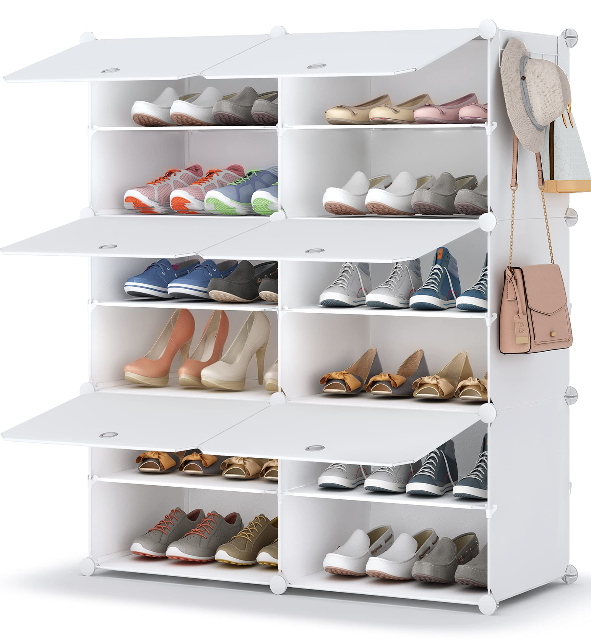HOMIDEC Shoe Rack, 6 Tier Shoe Storage Cabinet 24 Pair Plastic Shoe Shelves Organizer for Closet ... | Amazon (US)