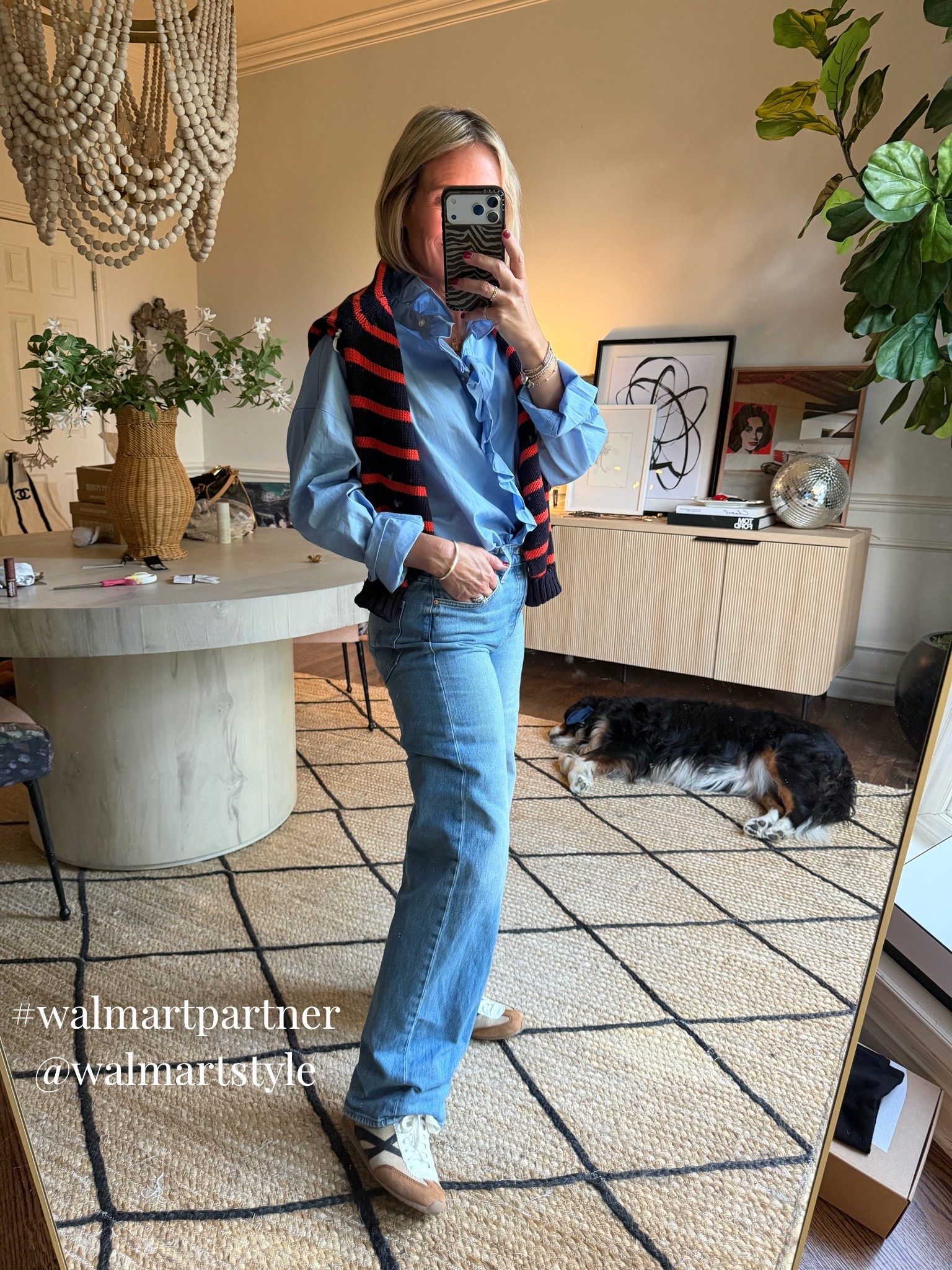 Partnering with @Walmart to bring you the cutest Fall finds! #walmartpartner
Blown away by to styling adoption on Walmarts website!  The blue ruffle button down with the stripe sweater and the sneakers… obsessed! 
Wearing the button down in small (exchanging for xs)
Stripe sweater in small
Shoes in my bigger size 7

#LTKOver40 #LTKSeasonal #LTKootd