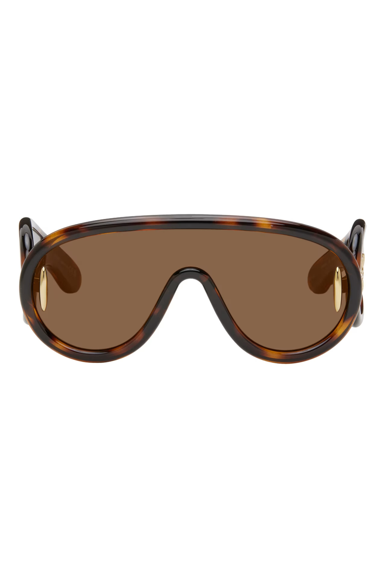 Brown Wave Mask Sunglasses | SSENSE