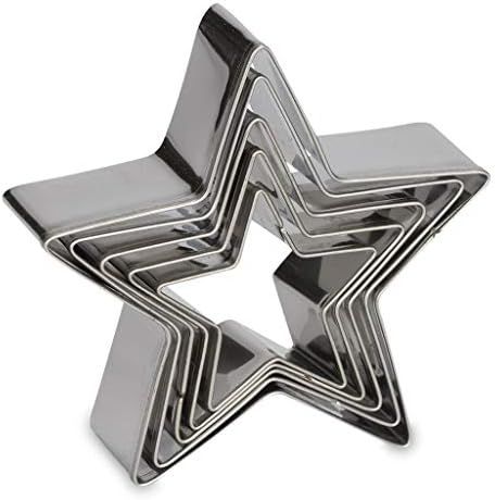Antallcky Star Cookie Cutter Set-5 pcs Stainless Steel Five-pointed Star Biscuit Molds Fondant Ca... | Amazon (US)