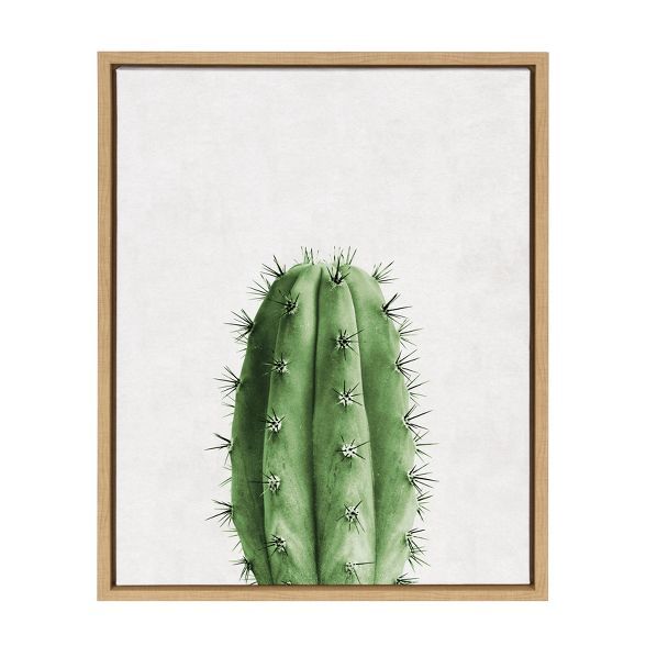 18" x 24" Sylvie Home Cactus Framed Canvas by Simon Te Tai Natural - Kate and Laurel | Target