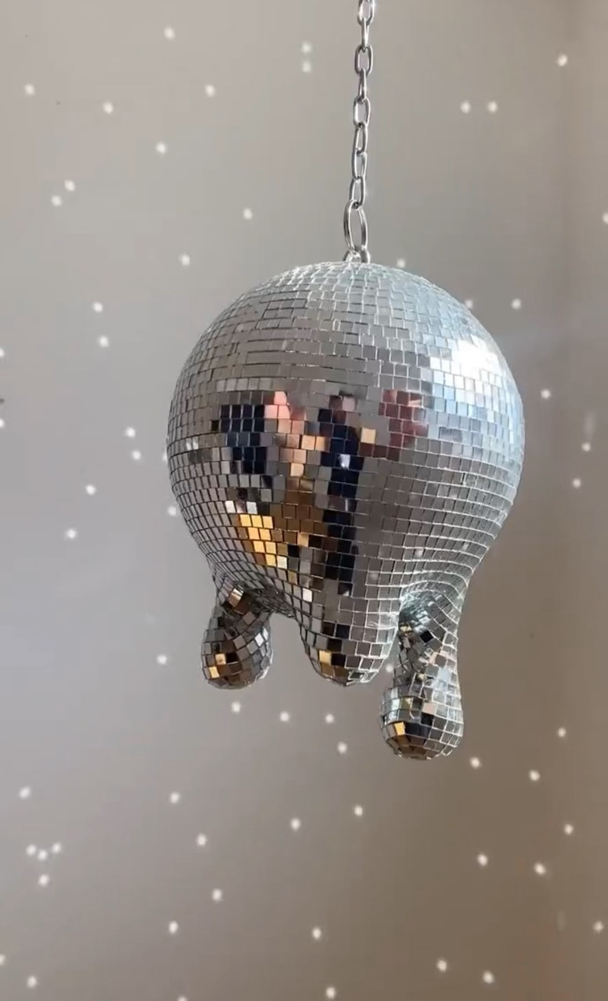 Melting Drippy Disco Ball Silver Mirrored Melted designs metallic home decor 
#disco #discoball #etsy

#LTKMostLoved 

#LTKparties #LTKhome