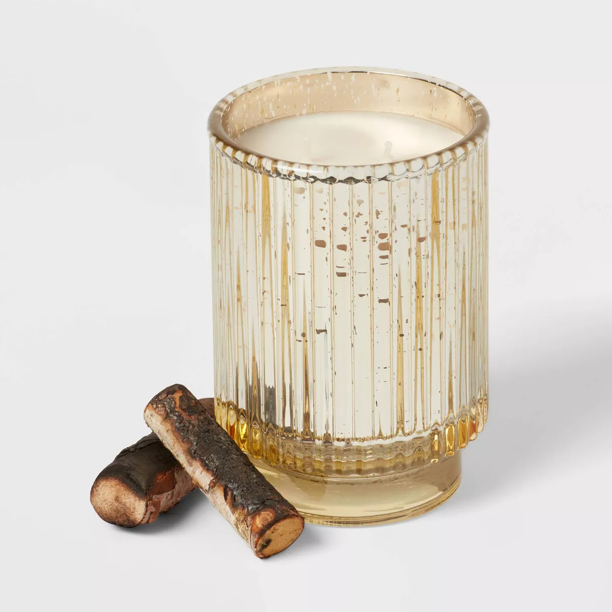 19oz Mercury Footed Ribbed Glass with Dustcover Gold/Fireside Glow - Threshold™ | Target
