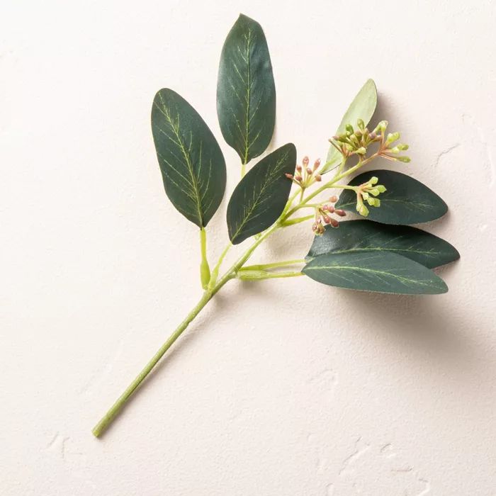 7" Mini Faux Long Leaf Eucalyptus & Berry Plant Stem - Hearth & Hand™ with Magnolia | Target