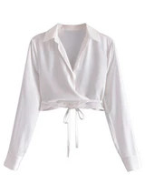 'Adrea' Silky Waist Tied Cropped Top (2 Colors) | Goodnight Macaroon