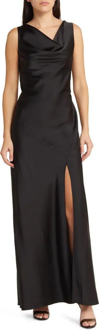 The Lea Cowl Neck Satin Gown | Nordstrom