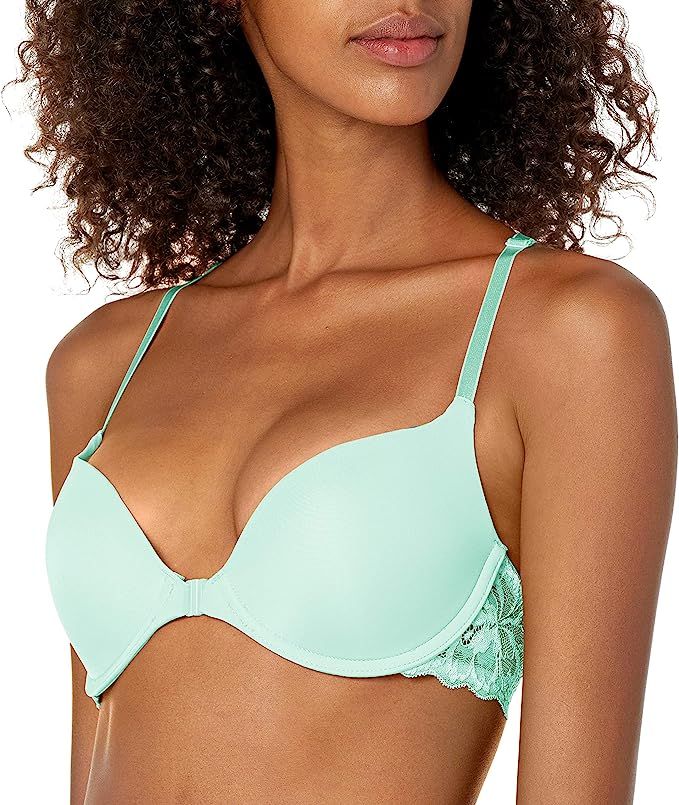 Undies.com Women's Microfiber and Lace Racerback Push-up Bra with Front Closure | Amazon (US)