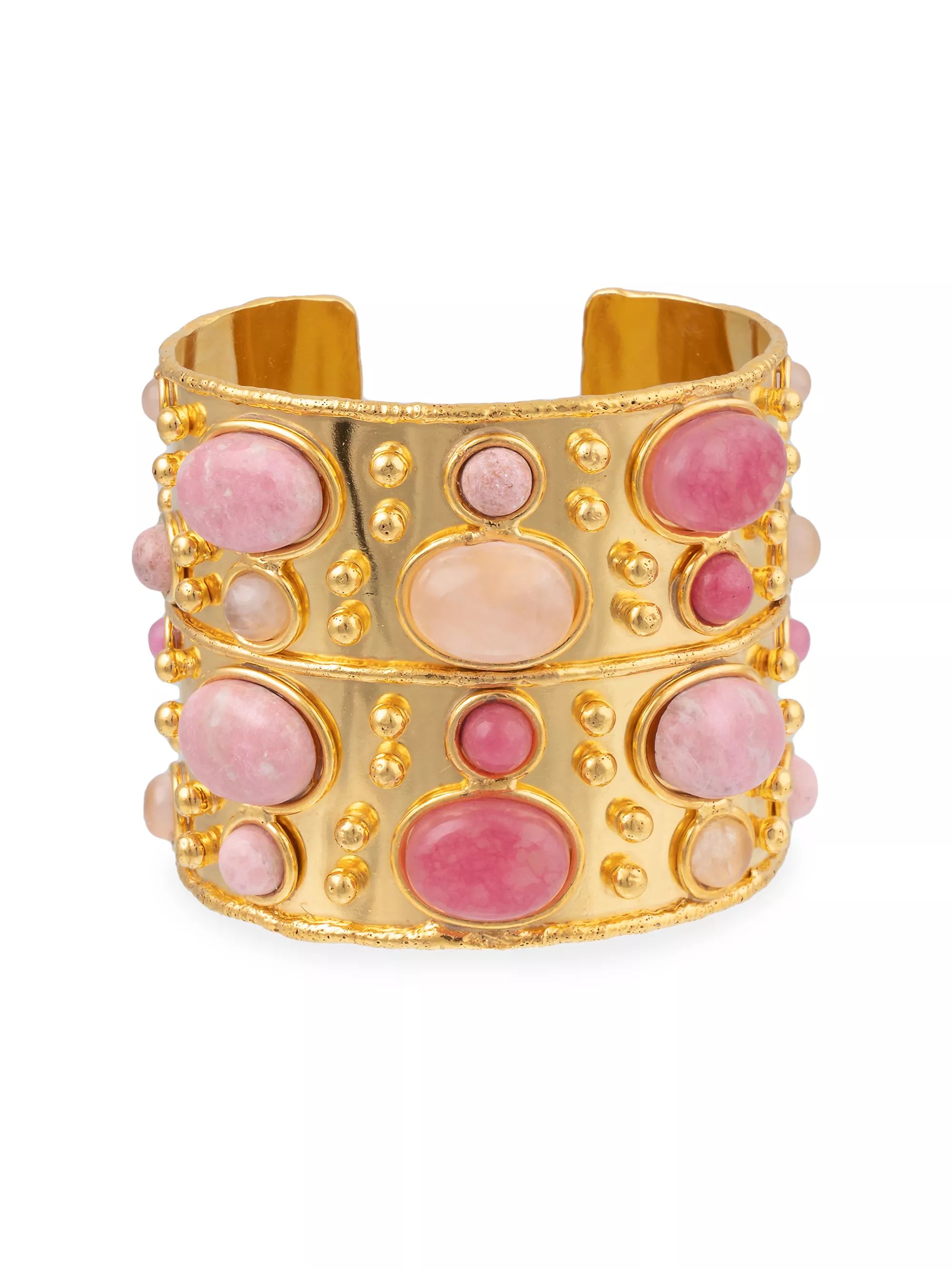 Byzance 22K-Gold-Plated & Pink Jade Cuff | Saks Fifth Avenue