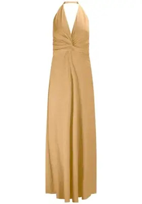 Vestido Frente Única Longo com Torção Decote | Dafiti (BR)