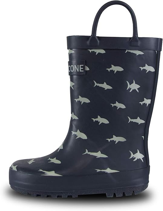 Lone Cone Rain Boots with Easy-On Handles in Fun Patterns for Toddlers and Kids | Amazon (US)