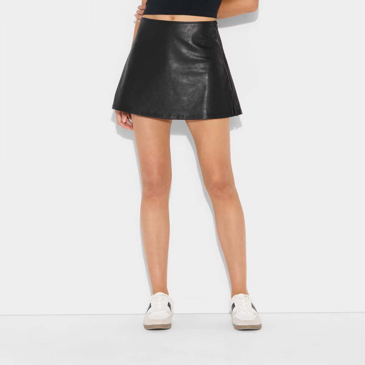 Women's High-Rise Faux Leather A-Line Skort - Wild Fable™ | Target