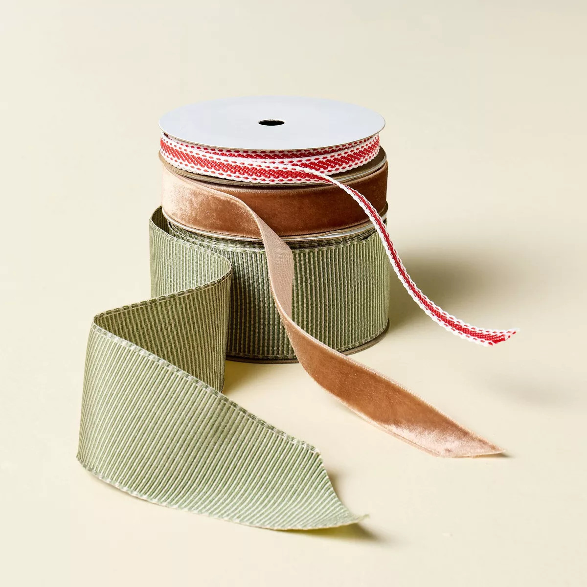 3ct Velvet and Mixed Stripe Christmas Gift Ribbon 45ft - Hearth & Hand™ with Magnolia | Target