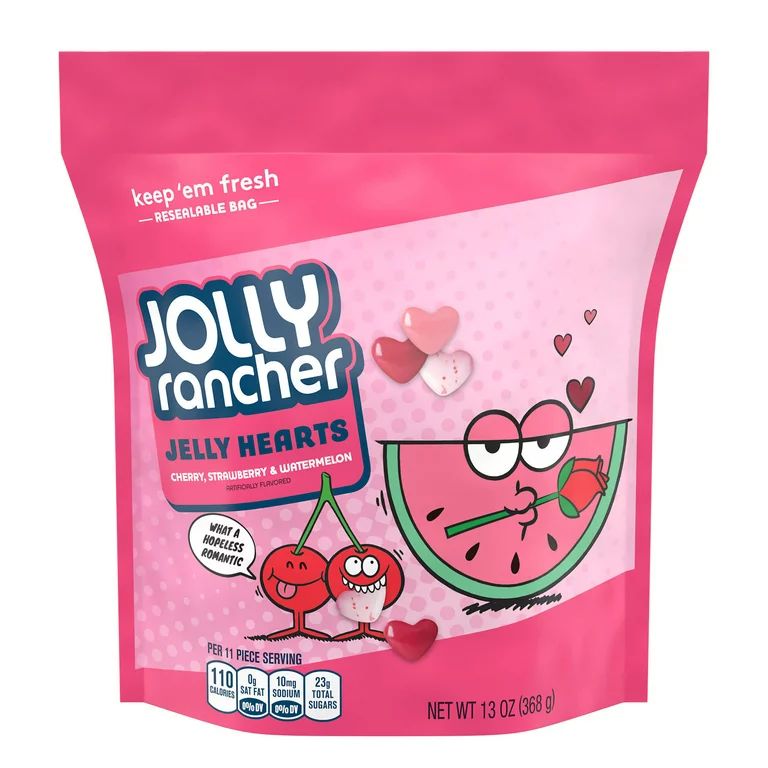 JOLLY RANCHER, Watermelon, Strawberry and Cherry Flavored Jelly Hearts Candy, Valentine's Day, 13... | Walmart (US)