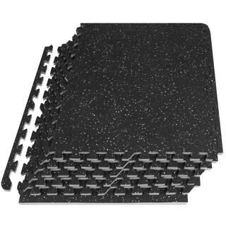 Rubber Top Exercise Puzzle Mat Grey 24 in. x 24 in. x 0.5 in. EVA Foam Interlocking Tiles (6-Pack... | The Home Depot