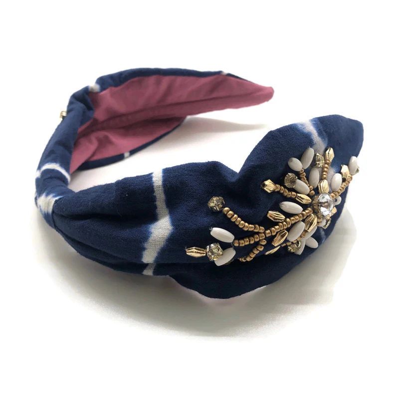 Navy Tie Dye Embellished Headband | Sea Marie Designs