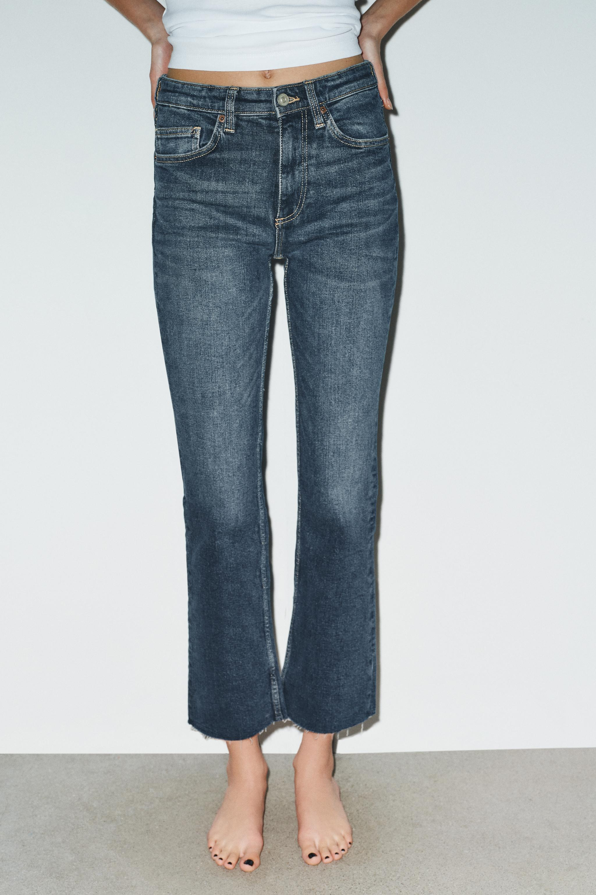 TRF HIGH-WAISTED CROPPED FLARE JEANS | Zara US