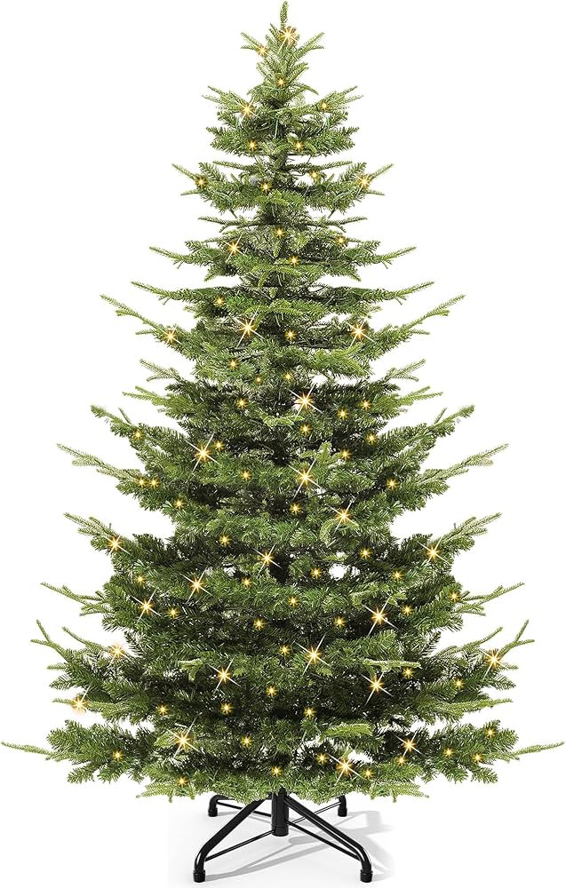 YITAHOME Pre-Lit Aspen Fir Artificial Christmas Tree, 6.5ft Layered Christmas Tree with Crystal D... | Amazon (US)