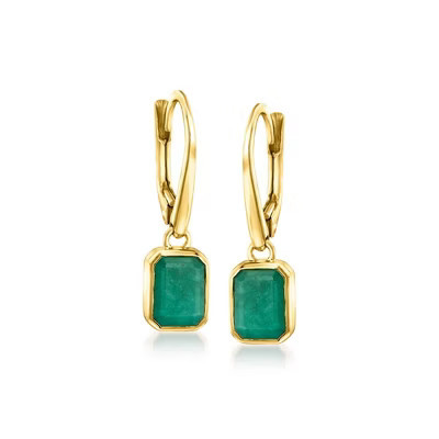 Ross-Simons 2.10 ct. t.w. Emerald Drop Earrings in 18kt Gold Over Sterling | Target