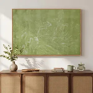 Framed Green Abstract Botanical Wall Art, Modern Minimalist Sage Green Canvas Prints Artwork for ... | Amazon (US)