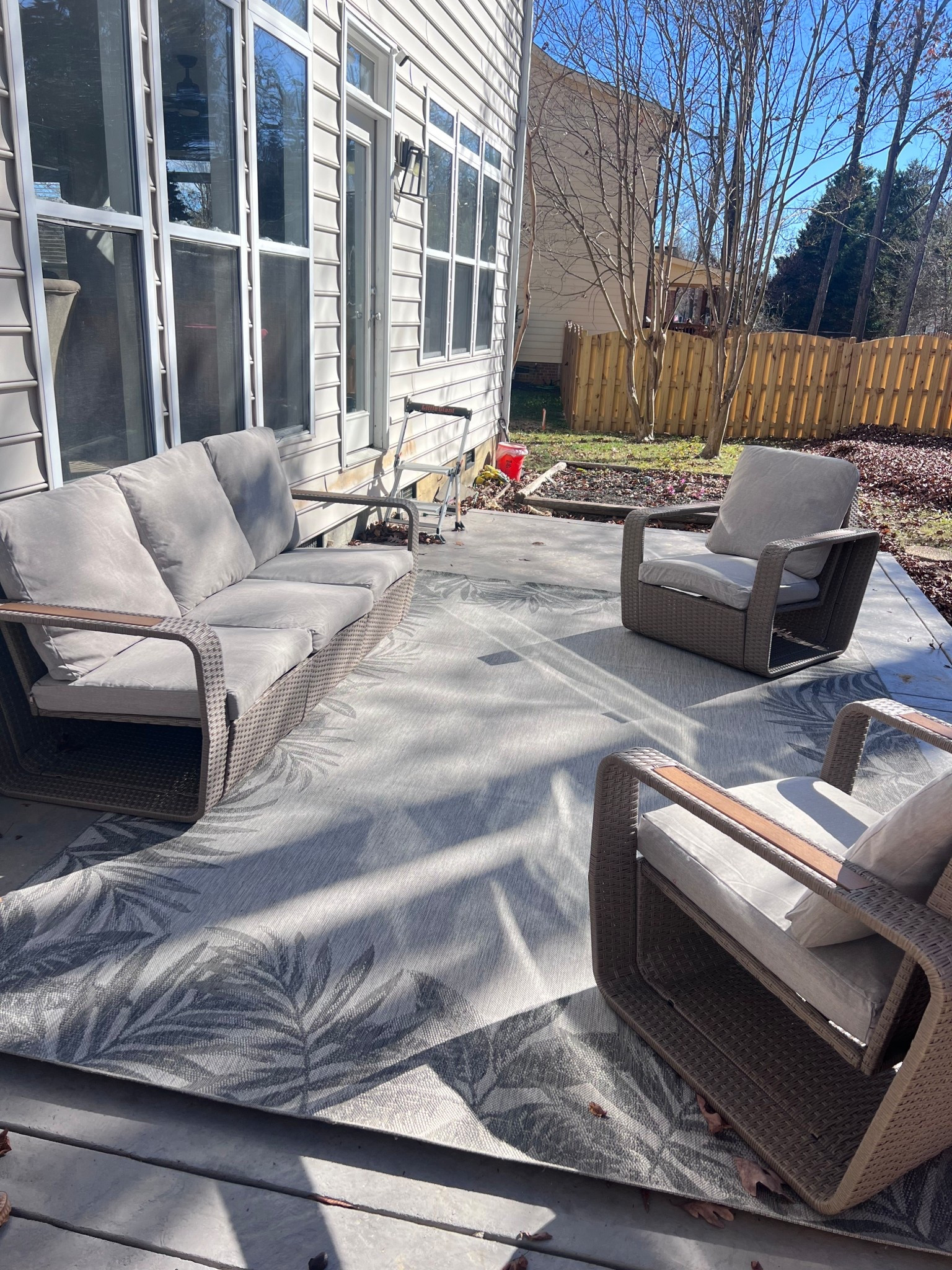 Took us forever to narrow down a patio furniture set, but I’m so glad we landed on this one! Amazing quality and the colors are so pretty. Goes perfectly with everything! Ps. Does not come with the table!

#LTKHome #LTKdayinmylife #LTKSeasonal