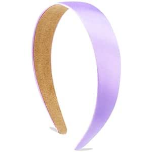 Satin Headbands for Women Girls Light Purple Headband 1.18 Inch Wide Thin Hard Headbands Non Slip... | Amazon (US)